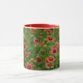 Mooie Rode Wildbloemen Floral Mok Cup (Midden)