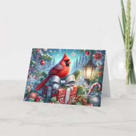 Mooie Rode Winter Kardinaal Kerstmis Feestdagen Kaart