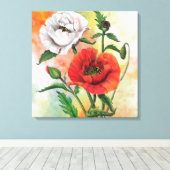 Mooie rode, witte, blauw wandkunst schilderen canvas afdruk (Insitu (Houten vloer))