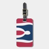 Mooie rode, witte, blauwe textuur kleur Abstract Bagagelabel (Voorkant verticaal)