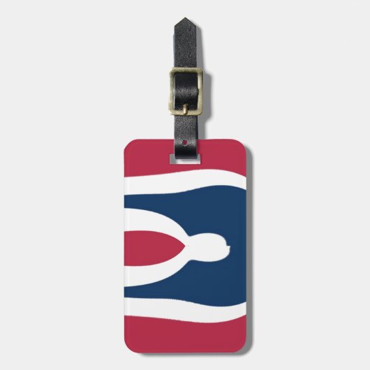 Mooie rode, witte, blauwe textuur kleur Abstract Bagagelabel (Voorkant verticaal)