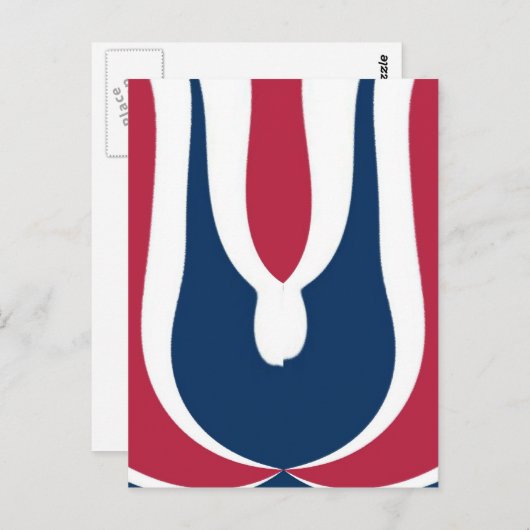 Mooie rode, witte, blauwe textuur kleur Abstract Briefkaart (Voorkant / Achterkant)