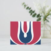 Mooie rode, witte, blauwe textuur kleur Abstract Briefkaart (Staand voorkant)