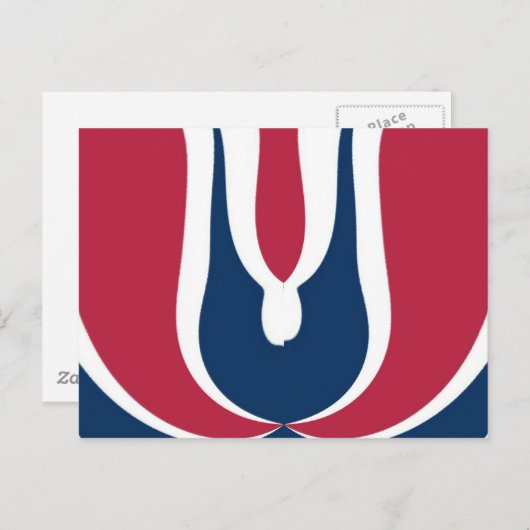 Mooie rode, witte, blauwe textuur kleur Abstract Briefkaart (Voorkant / Achterkant)