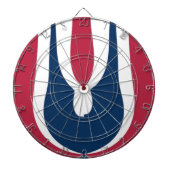 Mooie rode, witte, blauwe textuur kleur Abstract Dartbord (Voorkant)