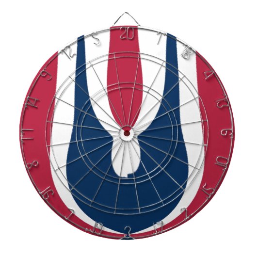 Mooie rode, witte, blauwe textuur kleur Abstract Dartbord (Voorkant)