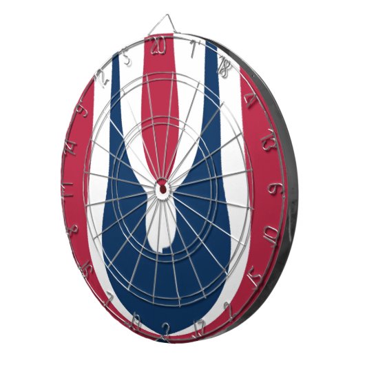 Mooie rode, witte, blauwe textuur kleur Abstract Dartbord (Voorkant Rechts)