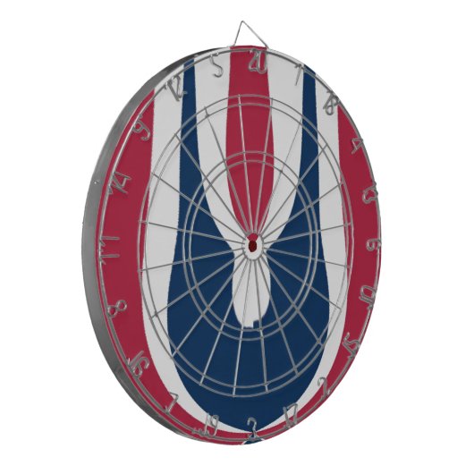 Mooie rode, witte, blauwe textuur kleur Abstract Dartbord (Voorkant Links)
