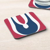 Mooie rode, witte, blauwe textuur kleur Abstract Drankjes Onderzetter (Linkerzijde)