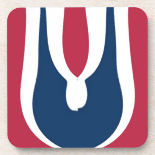 Mooie rode, witte, blauwe textuur kleur Abstract Drankjes Onderzetter