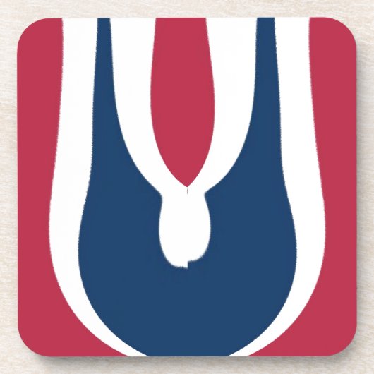 Mooie rode, witte, blauwe textuur kleur Abstract Drankjes Onderzetter (Voorkant)