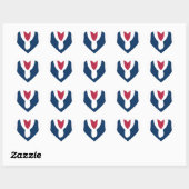 Mooie rode, witte, blauwe textuur kleur Abstract Hart Sticker (Vel)