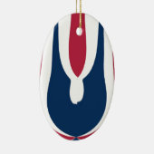 Mooie rode, witte, blauwe textuur kleur Abstract Keramisch Ornament (Rechts)