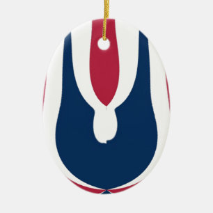 Mooie rode, witte, blauwe textuur kleur Abstract Keramisch Ornament