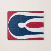 Mooie rode, witte, blauwe textuur kleur Abstract Legpuzzel (Horizontaal)