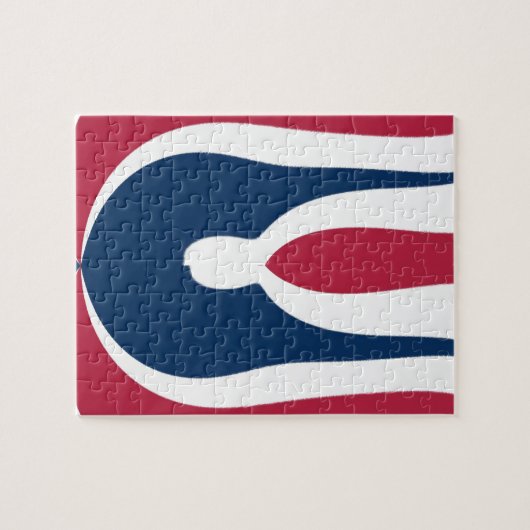 Mooie rode, witte, blauwe textuur kleur Abstract Legpuzzel (Horizontaal)