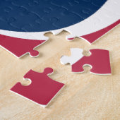 Mooie rode, witte, blauwe textuur kleur Abstract Legpuzzel (Zijkant)