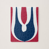 Mooie rode, witte, blauwe textuur kleur Abstract Legpuzzel (Verticaal)