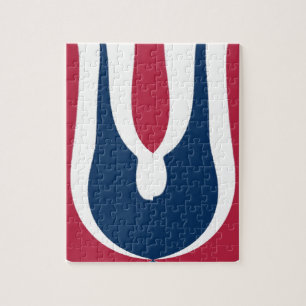 Mooie rode, witte, blauwe textuur kleur Abstract Legpuzzel