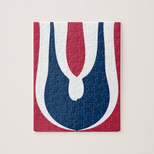 Mooie rode, witte, blauwe textuur kleur Abstract Legpuzzel (Verticaal)