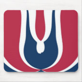 Mooie rode, witte, blauwe textuur kleur Abstract Muismat (Voorkant)