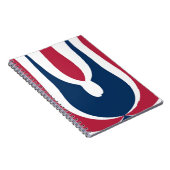 Mooie rode, witte, blauwe textuur kleur Abstract Notitieboek (Rechterzijde)