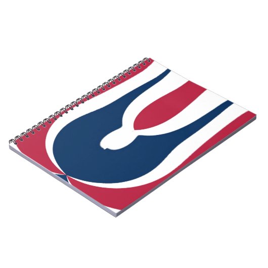 Mooie rode, witte, blauwe textuur kleur Abstract Notitieboek (Linkerzijde)