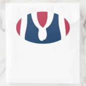 Mooie rode, witte, blauwe textuur kleur Abstract Ovale Sticker (Tas)