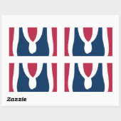 Mooie rode, witte, blauwe textuur kleur Abstract Rechthoekige Sticker (Vel)