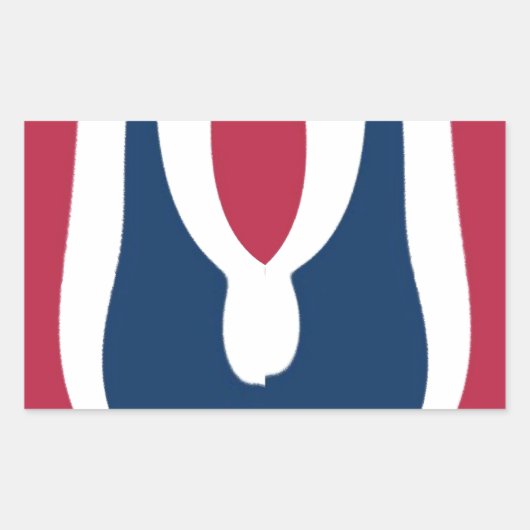 Mooie rode, witte, blauwe textuur kleur Abstract Rechthoekige Sticker (Voorkant)