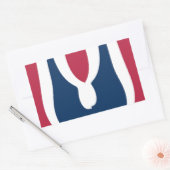 Mooie rode, witte, blauwe textuur kleur Abstract Rechthoekige Sticker (Envelop)