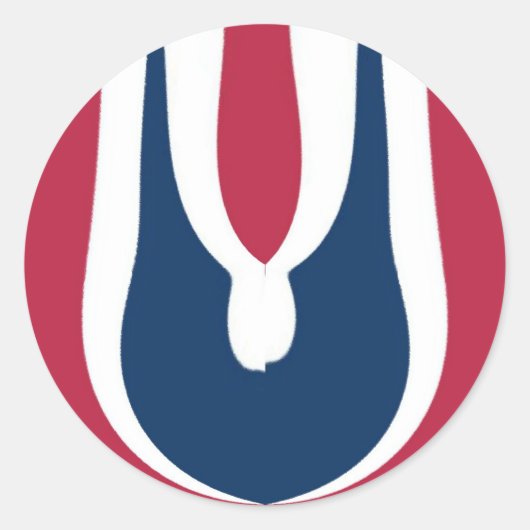 Mooie rode, witte, blauwe textuur kleur Abstract Ronde Sticker (Voorkant)