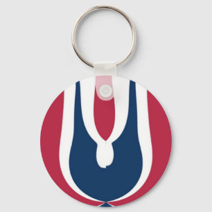 Mooie rode, witte, blauwe textuur kleur Abstract Sleutelhanger