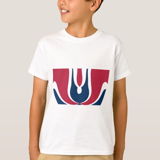 Mooie rode, witte, blauwe textuur kleur Abstract T-shirt (Voorkant)