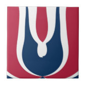 Mooie rode, witte, blauwe textuur kleur Abstract Tegeltje (Voorkant)