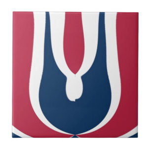 Mooie rode, witte, blauwe textuur kleur Abstract Tegeltje