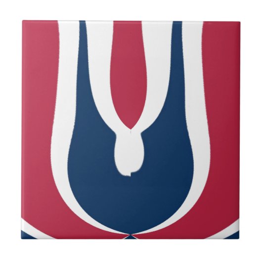 Mooie rode, witte, blauwe textuur kleur Abstract Tegeltje (Voorkant)