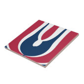 Mooie rode, witte, blauwe textuur kleur Abstract Tegeltje (Zijkant)