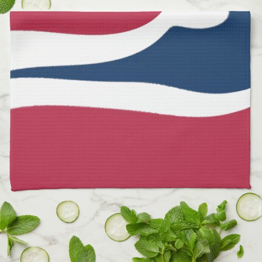 Mooie rode, witte, blauwe textuur kleur Abstract Theedoek (Gevouwen)