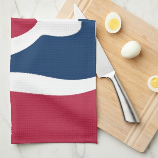 Mooie rode, witte, blauwe textuur kleur Abstract Theedoek (Quarter Fold)