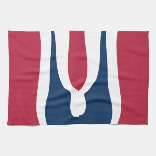 Mooie rode, witte, blauwe textuur kleur Abstract Theedoek (Horizontaal)