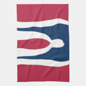 Mooie rode, witte, blauwe textuur kleur Abstract Theedoek (Verticaal)