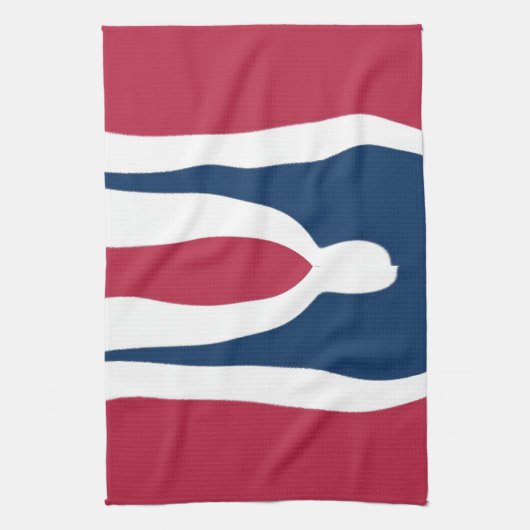 Mooie rode, witte, blauwe textuur kleur Abstract Theedoek (Verticaal)