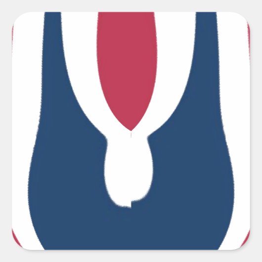 Mooie rode, witte, blauwe textuur kleur Abstract Vierkante Sticker (Voorkant)