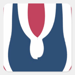 Mooie rode, witte, blauwe textuur kleur Abstract Vierkante Sticker