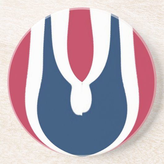 Mooie rode, witte, blauwe textuur kleur Abstract Zandsteen Onderzetter (Voorkant)