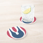 Mooie rode, witte, blauwe textuur kleur Abstract Zandsteen Onderzetter (Zijkant)