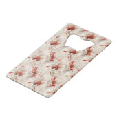 Mooie rode witte bloemen creditkaart flessenopener (Achterkant Gekanteld)