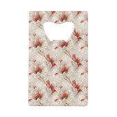 Mooie rode witte bloemen creditkaart flessenopener (Achterkant)