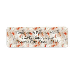 Mooie rode witte bloemen etiket